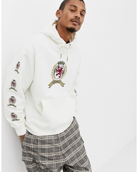 Tommy Jeans 60 Limited Capsule Hoodie With Repeat Crest Logo In White