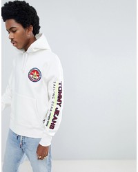 Tommy Jeans 90s Sailing Capsule Back And Sleeve Logo Hoodie In White