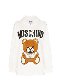Moschino Bear Logo Bead Embellished Cotton Hoodie