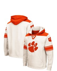 Colosseum Cream Clemson Tigers 20 Lace Up Hoodie