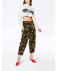 Moschino Cropped Hoodie With Logo