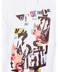DSQUARED2 Hooded Collage Printed Cotton Sweatshirt