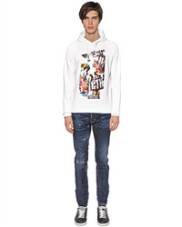 DSQUARED2 Hooded Collage Printed Cotton Sweatshirt