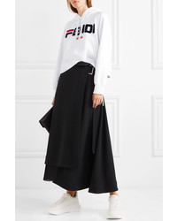 Fendi Embroidered Cotton Jersey Hoodie