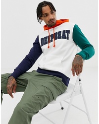 Pull&Bear Hoodie With Colour Block In White