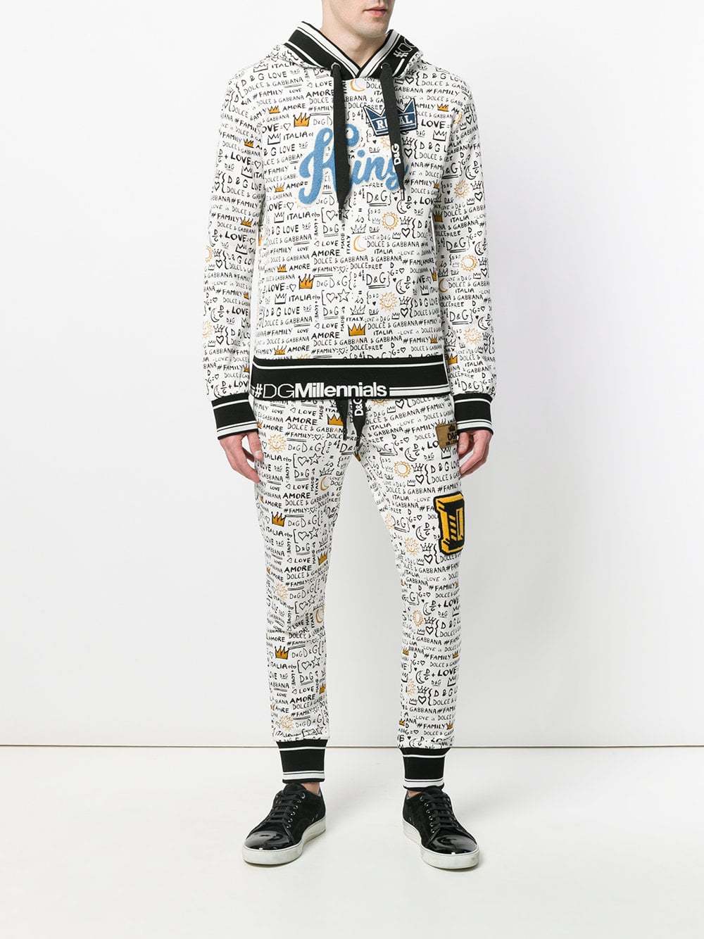 Dolce & Gabbana King Graffiti Print Hoodie, $510  | Lookastic