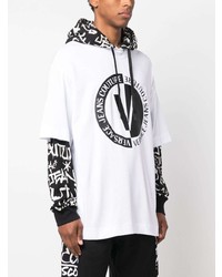 VERSACE JEANS COUTURE Logo Print Panelled Hoodie