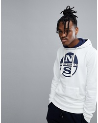 North Sails Lowell Logo Hoodie In White