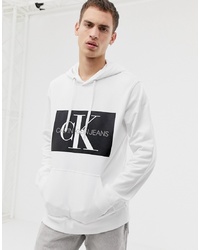Calvin Klein Jeans Monogram Logo White Hoodie