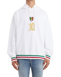 Dolce & Gabbana Player Warm Up Logo Graphic Hoodie In W0800 Bianco At Nordstrom