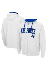 Colosseum White Air Force Falcons Arch Logo 20 Full Zip Hoodie