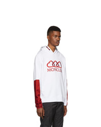 Moncler White All Over Logo Hoodie