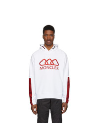 Moncler White All Over Logo Hoodie