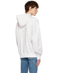 Helmut Lang White All Over Print Hoodie