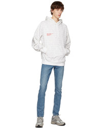 Helmut Lang White All Over Print Hoodie