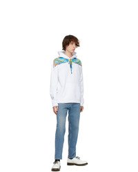 Marcelo Burlon County of Milan White And Blue Wings Hoodie
