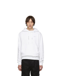 Off-White White And Silver Diag Unfinished Slim Hoodie