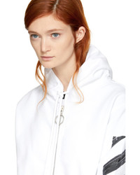 Off-White White Brushed Diagonal Zip Hoodie