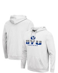 Colosseum White Byu Cougars Lantern Pullover Hoodie