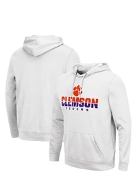 Colosseum White Clemson Tigers Lantern Pullover Hoodie