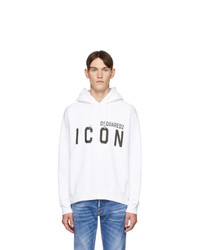 DSQUARED2 White Cool Fit Icon Hoodie