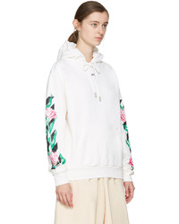 Off-White White Diagonal Tulips Hoodie