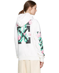 Off-White White Diagonal Tulips Hoodie