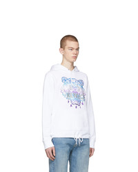 Kenzo White Limited Edition Holiday Tiger Hoodie
