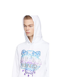 Kenzo White Limited Edition Holiday Tiger Hoodie