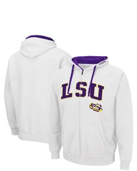 Colosseum White Lsu Tigers Arch Logo 20 Full Zip Hoodie