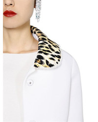 Maison Margiela Leopard Printed Collar Neoprene Jacket