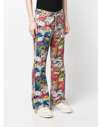 ERL Comic Book Print Flared Denim Jeans