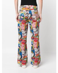 ERL Comic Book Print Flared Denim Jeans