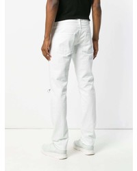 Off-White Cropped Embroidered Jeans