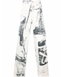 Off-White Graphic Print Wide Leg Trousers