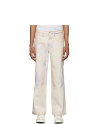 Tanaka Off White And Multicolor Work Jeans