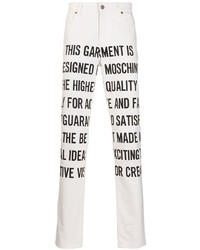Moschino Slogan Print Straight Leg Jeans