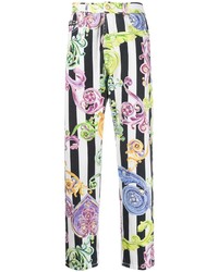 VERSACE JEANS COUTURE Striped Baroque Print Jeans