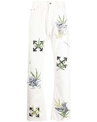 Off-White Weed Arrows Straight Leg Jeans