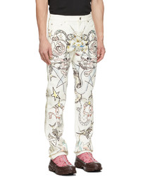 Burberry White Vintage Graphic Jeans