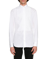 Alexander McQueen Printed Bib Tuxedo Shirt White