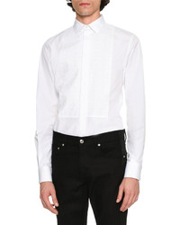 Alexander McQueen Printed Bib Tuxedo Shirt White