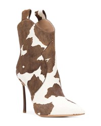 Casadei Cow Pattern Cowboy Boots