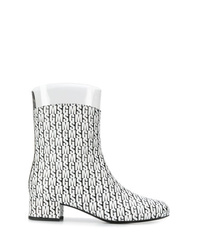 MSGM Logo Patterned Ankle Boots