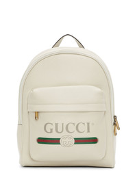 Gucci White Print Backpack