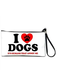 Artsmith Inc Clutch Bag Purse I Love Dogs Its Humans That Annoy Me Heart And Paw Print