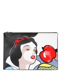 RED Valentino Snow White Printed Leather Maxi Clutch