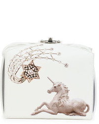 Alexander McQueen Unicorn Box Clutch Bag White