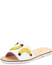 Kate Spade New York Ivone Bananas Flat Slide Sandal White
