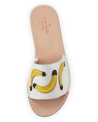 Kate Spade New York Ivone Bananas Flat Slide Sandal White